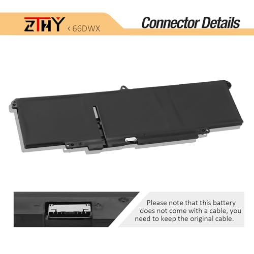 66DWX WW8N8 Laptop Battery for Dell Latitude 7640 7650 7440 7450 7340 7350 | P126F P126F001 P175G P175G001 P176G P176G001 P178G001 P179G P179G001 86D0Y FH97R 0HYH8 0CTJJ6 76KVG 599M7 11.4V 57Wh 3-Cell - size: 10.43*3.19*0.24inch 66DWX