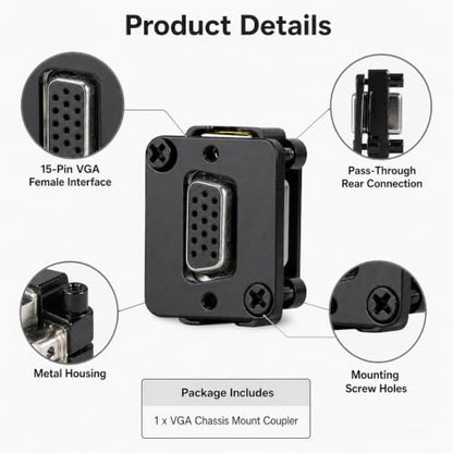 Toronce D R Series Panel-Mount Connector (VGA) - size: VGA