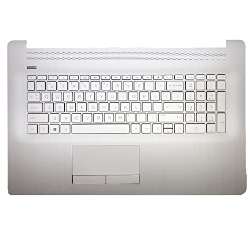 Replacement Laptop Upper Case Palmrest Backlit ODD Keyboard Touchpad Assembly Part for HP HP 17 by 17 CA L92787-001 Silver