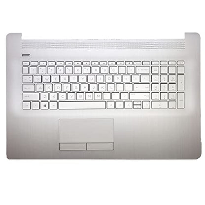 Replacement Laptop Upper Case Palmrest Backlit ODD Keyboard Touchpad Assembly Part for HP HP 17 by 17 CA L92787-001 Silver