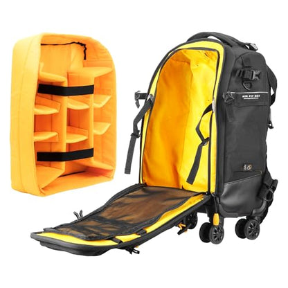 VANGUARD ALTA FLY 55T G2 DSLR Convertible Camera Backpack, 8 Wheel Spinner/Trolley, 22 Liter Capacity, Holds 14" Laptop