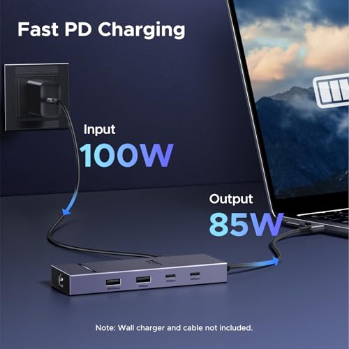 UGREEN Revodok Pro 7 in 1 USB-C Hub to DisplayPort 4K 60Hz | 100W Power Delivery 10Gbps USB-A and USB-C 3.2 for MacBook Neo/Pro/Air, iPad Pro, Thinkpad, Rog Ally and More.