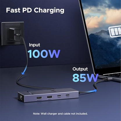UGREEN Revodok Pro 7 in 1 USB-C Hub to DisplayPort 4K 60Hz | 100W Power Delivery 10Gbps USB-A and USB-C 3.2 for MacBook Neo/Pro/Air, iPad Pro, Thinkpad, Rog Ally and More.