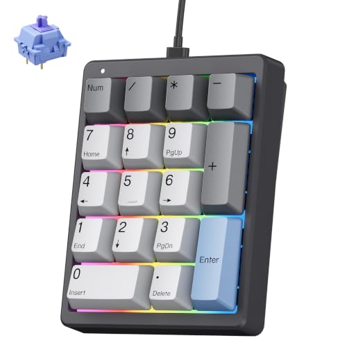 Kisnt MF17 Mechanical Numpad for Excel Financial Data Entry | QMK/VIA Programmable, Wired 17 Keys Hot Swappable, Custom RGB with PBT Keycaps for Laptops PC Compact Keyboards (Black) - color: Black