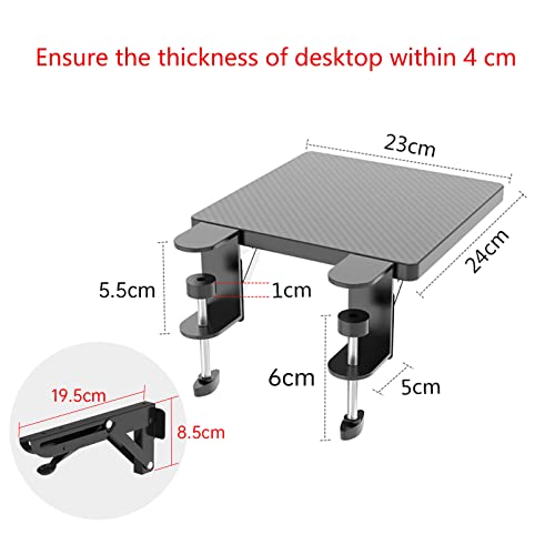 Sisyphy Ergonomics Desk Extender Tray, 9.5x9.1" Punch-Free Clamp on, Foldable Keyboard Drawer Tray, Table Mount Arm Wrist Rest Shelf, Computer Elbow Arm Support - color: Carbon, size: 9.1*9.5"(23cm*24m)