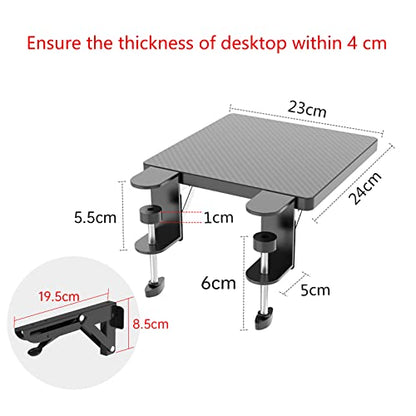 Sisyphy Ergonomics Desk Extender Tray, 9.5x9.1" Punch-Free Clamp on, Foldable Keyboard Drawer Tray, Table Mount Arm Wrist Rest Shelf, Computer Elbow Arm Support - color: Carbon, size: 9.1*9.5"(23cm*24m)