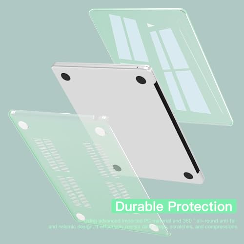 CISSOOK Compatible with MacBook Air 13 inch Case 2026 2025 2024 2023 2022 | A3449 A3240 A3113 A2681, 5in1 Set Hard Shell Case Keyboard Cover for MacBook Air 13.6 inch M2 M3 M4 M5, Clear Green - color: Air13.6inch-Crystal Green