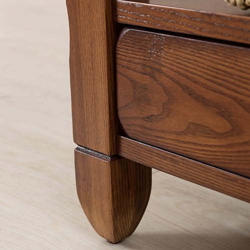 Leick Home 10907 Slatestone One Drawer Rustic Oak End Table, Distressed Rustic Oak - color: Rustic Oak