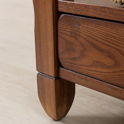Leick Home 10907 Slatestone One Drawer Rustic Oak End Table, Distressed Rustic Oak - color: Rustic Oak
