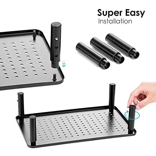2 Pack Monitor Riser Desktop Stand Flat Screen TV Monitor Stand Riser | 3 Height Adjustable PC Stand with Mesh Platform Sturdy Metal Laptop Computer Monitor Stand Shelf for Printer, iMac