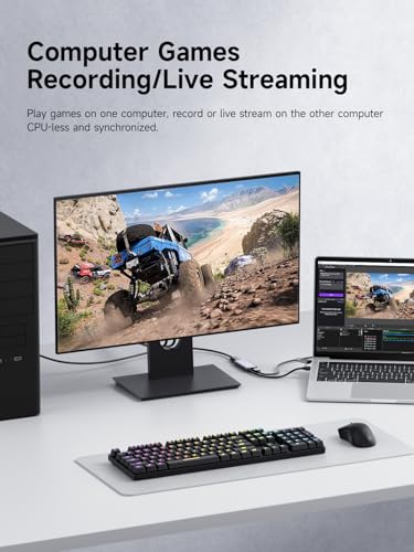 Hagibis USB3.0 Video Capture Card with 100W PD HDMI to USB/USB C 1080P HD 60fps Live and Record Video Audio Game MS2130 for Quest 3 2 Pro VR Switch2 PS4/5 Live Broadcast, Gaming, Streaming (UHC07P)