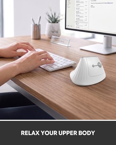 Ergonomic Mouse, Wireless Bluetooth Vertical Mouse with 3-Device Connectivity, 2.4GHz USB-A Receiver, Quiet Clicks, 7 Buttons, Adjustable DPI, Right Hand, for Windows Mac Laptop PC - color: Snow White