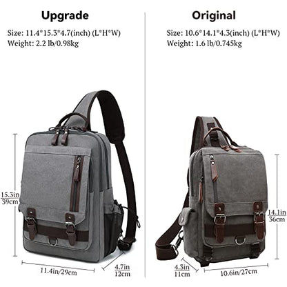 mygreen Canvas Cross Body Messenger Bag Shoulder Sling Backpack Travel Rucksack - color: Gray-xl, size: X-Large