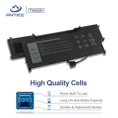 ANTIEE TVKGH 88Wh Laptop Battery Replacement for Dell Latitude 9510 / Latitude 9520 2-in-1 Series N7HT0 V5K68 HYMNG N2NLL 08NFC7 N2NLL N7HTO 089GNG 0PKW00 0HYMNG 11.4V 7334mAh 6-Cells