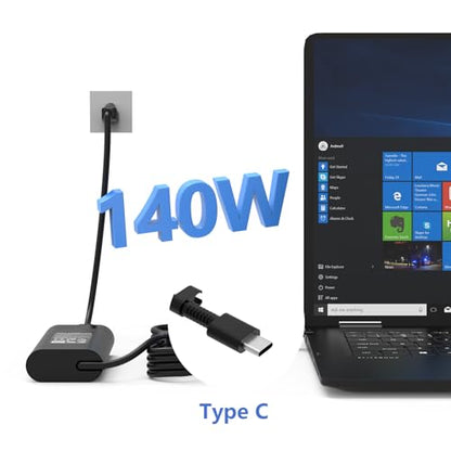 140W USB-C PD 3.1 Charger Compatible with HP OMEN Transcend 14-fb0000 MAX 16-ah0000, Omnibook, Spectre x360 16-aa0000, ZBook 8 G1a/G1i/G1as 14 16, Ultra G1a/G1ak Laptop Power Supply