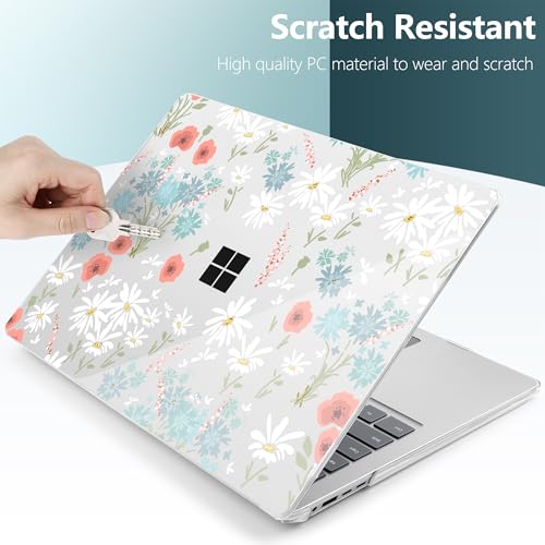 Batianda Artistic Case for Microsoft Surface Laptop 15 inch, Cute Daisy | Fits Surface Laptop for Business 8th Edition 2026 & Surface Laptop 7 2024, 4-in-1 Accessories Bundle, Slim Durable Hard Shell - color: Cute Daisy