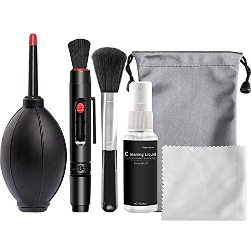 Professional Camera Cleaning Kit, Sensor Cleaning Kit with Air Blower Cleaning Pen Cleaning Cloth for Most Cameras Mobile Phone Laptop, for Camera/Optical Lens and Digital SLR Cameras