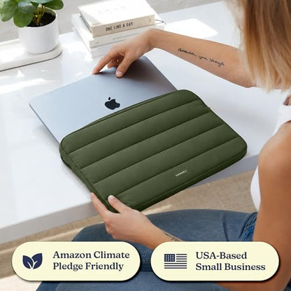 Vandel The Original Puffy Laptop Sleeve Case, 13-14 inch Laptop Sleeve Bag | Compatible with MacBook Air/Pro 13/Pro 14/iPad Pro 12.9, HP Dell ASUS Computer Case Bag Cover, Stylish Aesthetic Design - color: m. Army, size: 13-14 Inch