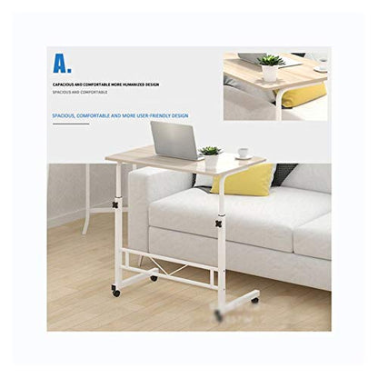 GaRcan Overbed Table Wheels The Sofa Overbed Table Rolling Table Tilting Overbed Table with Wheels Rolling Laptop Table Overbed Desk Rolling Laptop Stand Over Bed Desk (80 * 40 Walnut Color) - color: 80*40 Walnut Color