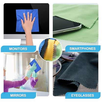 Eco-Fused XL Microfiber Cleaning Cloths - 5 Pack - 12 x 12 inch (30.5 x 30.5 cm) - Quickly Remove Fingerprints, Dust and Smudges from Tablet, TV and Notebook Screens Without Scratches or Marks - color: 5 Pack - 12 X 12 Inch