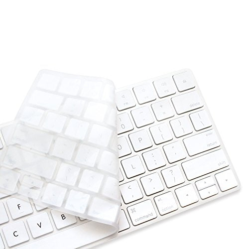 ProElife Ultra Thin Silicone Keyboard Protector Cover Skin for Apple Magic Keyboard & Magic Keyboard 2 (U.S Version, Model: MLA22L/A-A1644, Without Numeric Keypad) (White) - color: White