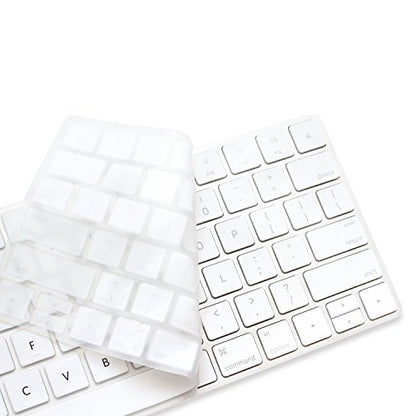 ProElife Ultra Thin Silicone Keyboard Protector Cover Skin for Apple Magic Keyboard & Magic Keyboard 2 (U.S Version, Model: MLA22L/A-A1644, Without Numeric Keypad) (White) - color: White