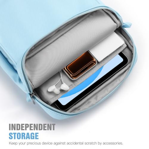 TiMOVO 9-11" Tablet Sleeve Bag Carrying Case with Strap, Light Blue | Fits iPad A16 11", Pad Air 11/5th & 4th 10.9", 10th Gen/10.2", Galaxy Tab A11 Plus, Multi-Pocket, Handle, Padded Protection - color: Ab-Light Blue, size: 9-11