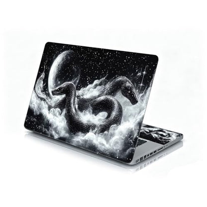 Universal Laptop Skin Sticker Decal, 12"-15.6" Aesthetic Vinyl Wrap, Black Snake Moon Galaxy Waterproof Notebook Cover Art Protector for MacBook HP Dell Lenovo, Fits 13" 14" 15" 15.6" - color: Black Snake Moon Galaxy