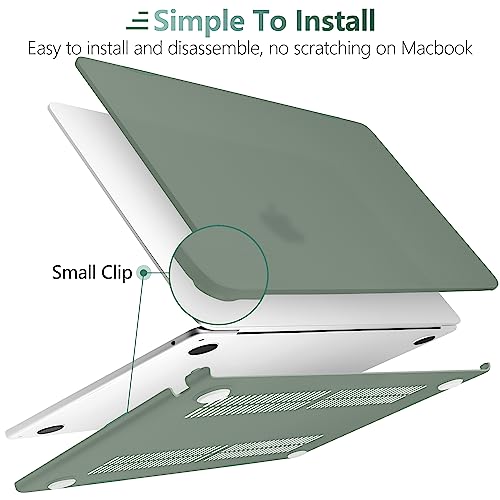 for MacBook Air 15 Inch Case M5 M4 M3 M2 (2026-2023) A3448 A3241 A3114 A2941, Protective Hard Shell Cover Compatible with Touch ID & Liquid Retina Display - Midnight Green - color: Matte Midnight Green