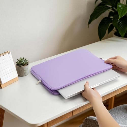 RAINYEAR 13 Inch Laptop Sleeve Case Padded Carrying Bag, Purple | Slim Protective Soft Zipper Computer Cover for 13.3 inch MacBook Air/Pro M1 M2 M3 M4 M5 A3449 A3240 A3113 A2681 A2338 - color: Purple, size: 13"