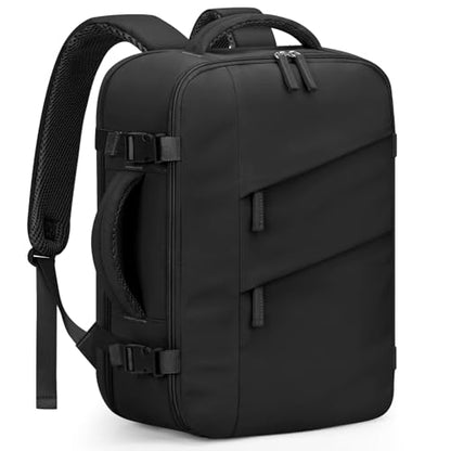 Capolo Travel Laptop Backpack Women Men Personal Item Weekender Travel Bag | 22L Flight Approved,Waterproof Overnight Bag,College Bookbag,Work,1-2 Day Travel,Fits 15.6" Laptop (Small,Black) - color: Black, size: Small