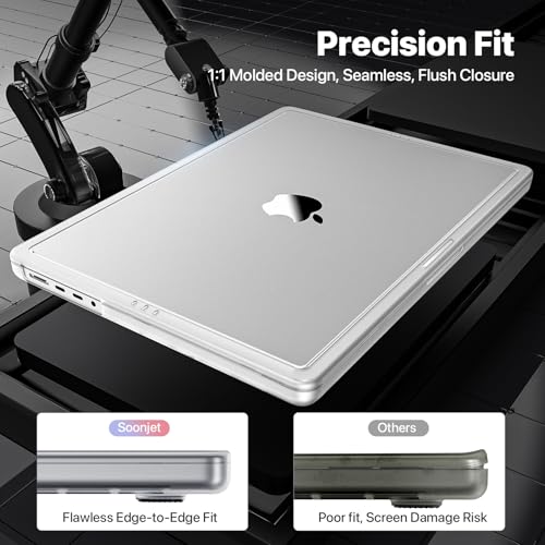 Soonjet for MacBook Pro 16 Inch Case | M5 M4 M3 M2 M1 Pro/Max | 2026–2021 | Matte Clear | Hard Shell | Precision Fit | Like Using It Bare | Fits A3428 A3429 A3186 A3403 A2991 A2780 A2485 - color: Matte Clear