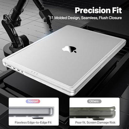 Soonjet for MacBook Pro 16 Inch Case | M5 M4 M3 M2 M1 Pro/Max | 2026–2021 | Matte Clear | Hard Shell | Precision Fit | Like Using It Bare | Fits A3428 A3429 A3186 A3403 A2991 A2780 A2485 - color: Matte Clear