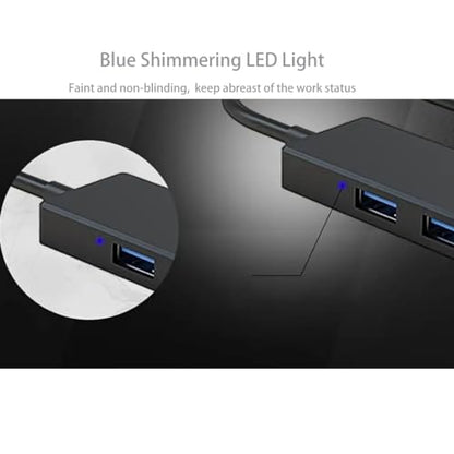 4-Port USB 3.0 Hub, Ultra-Slim Data USB Hub, for MacBook, Mac Pro, Mac mini, iMac, Surface Pro, XPS, PC, Flash Drive, Mobile HDD (U1 0.59ft)