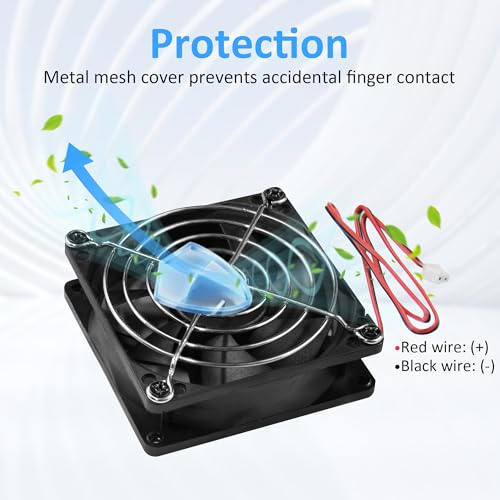 80x25mm12V DC High-Performance 2-Pin XH2.54 Electronics Cooling Fan 2-Pack | 3.15inch 2-Pin XH2.54 Long Life Sleeve Bearing Fan for Desktop PC PSU Incubator Electronics Equipment - size: 80x25mm