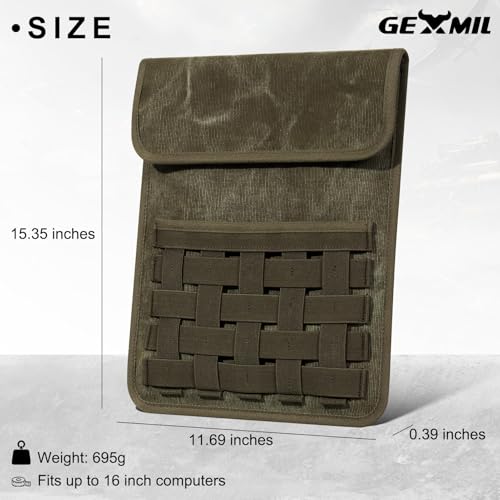 Gexmil Laptop Sleeve 16 inch, 15-15.6 Inch Laptop Cover Compatible with MacBook Pro 16 M4 M3 M2 M1, HP Acer Dell Lenovo ASUS Notebook, Computer Sleeve Bag with Pocket, Army Green - color: Army Green, size: 16 Inch