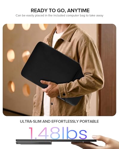 UPERFECT Portable Monitor 4K 60Hz 18.5", 145% sRGB QLED Laptop Monitor, 400 Nits Ultra-Slim Monitor, USB-C & HDMI, VESA & Case, Travel Second Screen for Laptop, Computer, Mini PC, Game Consoles - size: 18.5
