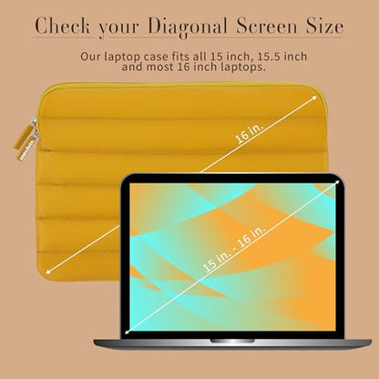 ANECDOTE Laptop Case 15-16 Inch – A Perfect Laptop Sleeve - Compatible with MacBook Air/Pro 15 inch M3 M2 M1 Chip Pro Max 2023-2021 – Fits Well, Made of 100% Nylon with Aesthetic Design (Marigold) - color: Marigold, size: 15-16 inches