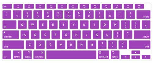 Se7enline Compatible with MacBook Air M1 A2337/A2179 2018/2019/2020/2021/2022/2023/2024 Keyboard Cover Protector for MacBook Air 13-Inch Touch ID with Retina Display M1 A2337/A2179 US Layout, Purple - color: Purple