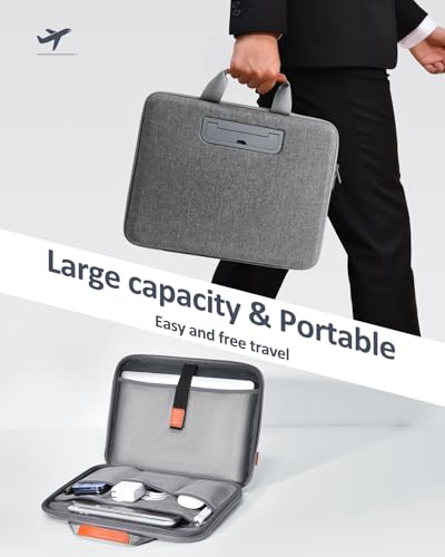 Hard Laptop Case 13 Inch with Stopper and Book Clip - Gray | Shockproof Waterproof Laptop Case 13 Inch for HP Dell Lenovo ASUS Acer - 14.2 MackBook Pro Case - color: Gray, size: 13-14 Inch