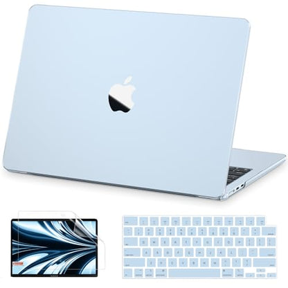 AKIT Compatible with MacBook Air 13 inch Case M5 2026 2025-2022 M4 M3 M2 A3449 A3240 A3113 A2681, [Ultra-Thin] [Official Color Match] Case+Screen Flim+Keyboard Cover for Mac Air 13.6 inch, Sky Blue - color: Sky Blue