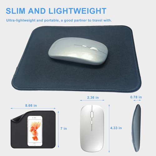 Battery Wireless Mouse, 2.4G Noiseless Mouse with USB Receiver - Slim Portable Computer Mice, 3 DPI Quiet Silent Optical Laptop Mice for PC, Tablet, Laptop Notebook Computer- Silver - color: Silver 03