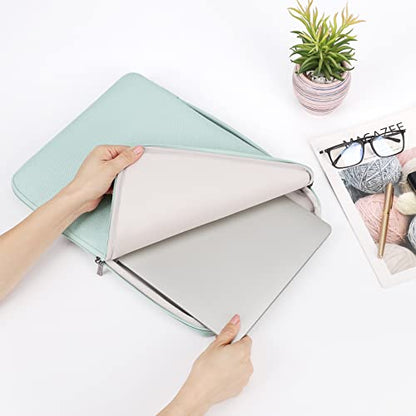 DOMISO Laptop Case Laptop Sleeve Cover Compatible with 15 inch MacBook Air M4/A3241 2025, M3/A3114,M2/A2941,15 inch MacBook Pro A1990 A1707,Compatible with Dell XPS 15 Plus with Small Case,Mint Green - color: Mint Green, size: 14 inch