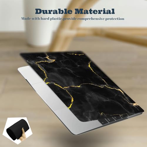 Laptop Shell for MacBook Air 11 inch Case 2015 2014 2013 2012 2011 2010 Release Model A1465 A1370,Air 11.6" Snap on Protective Laptop Hard Case & Keyboard Cover,Black Marble - color: Black Marble, size: Air 11" 2010-2015(A1370/A1465)