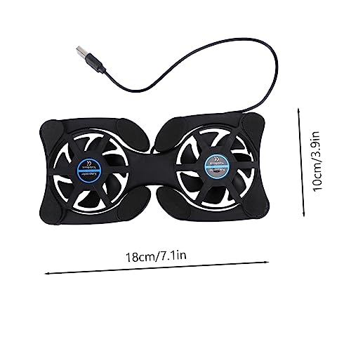 Balacoo Portable Foldable Laptop Cooling Pad with Dual USB Fans Compact Design for Efficient Heat Dissipation and Slip-Resistant Protection for Notebook Use