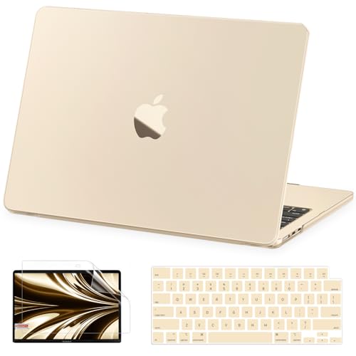 AKIT Compatible with MacBook Air 15 Inch Case 2026 2025-2023 M5 M4 M3 M2 A3448 A3241 A3114 A2941, [Ultra-Thin] [Official Color Match] Hard Case Protector Cover for MacBook Air 15 Inch, Starlight - color: Starlight