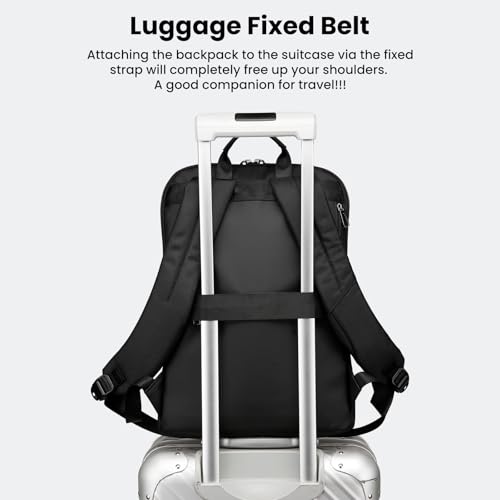 Laptop Backpack, Slim Laptop Backpack With USB Charger, Water-Resistant Business Backpacks For Men, Lightweight 15.6 Inch Laptop Bag For Work Office College (Black)