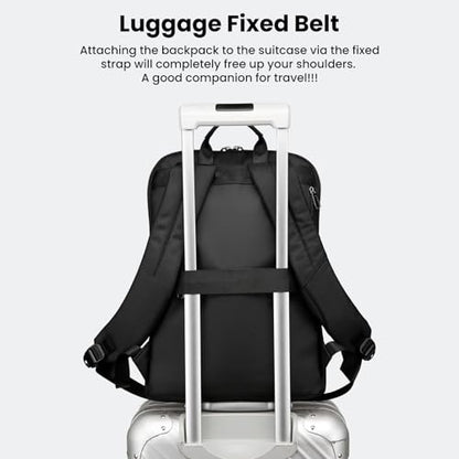 Laptop Backpack, Slim Laptop Backpack With USB Charger, Water-Resistant Business Backpacks For Men, Lightweight 15.6 Inch Laptop Bag For Work Office College (Black)