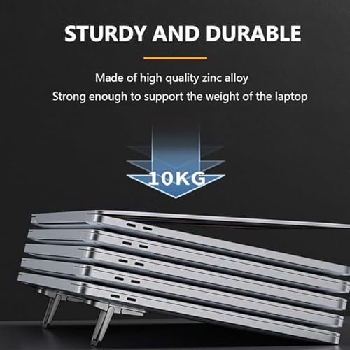 Portable Invisible Laptop Stand for Lenovo ThinkPad Ideapad Yoga Flex Chromebook Legion V Series Laptop，Aluminum Alloy Mini Foldable Self-Adhesive Laptop Stand with 2 Adjustable Angles for Desk