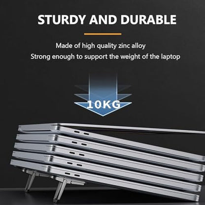 Portable Invisible Laptop Stand for Lenovo ThinkPad Ideapad Yoga Flex Chromebook Legion V Series Laptop，Aluminum Alloy Mini Foldable Self-Adhesive Laptop Stand with 2 Adjustable Angles for Desk